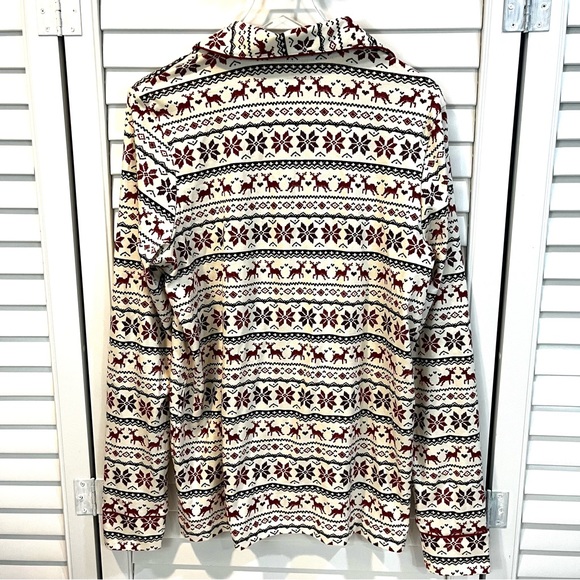 Burt’s Bees Baby Womens Organic Cotton Dashing Deer Holiday Christmas Pajama Top - Picture 8 of 10